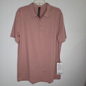 Lululemon Evolution Short Sleeve Polo Shirt Mens XL Dusty Pink DCOP Slim Fit NWT